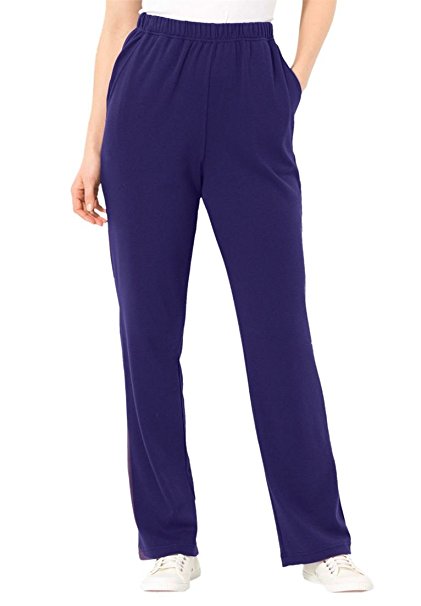 Women's Plus Size Petite Straight Leg 7-Day Knit Pants