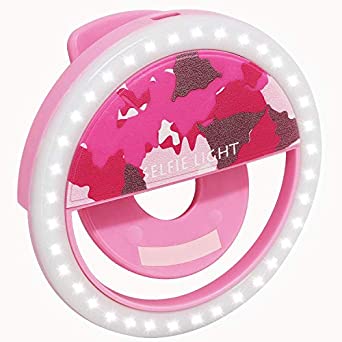 HHSUC Selfie Ring Light Clip-on Selfie Fill Light [USB Rechargable] 3 Levels of Brightness,with 36 LED Cell Phone Ring Light for Android/iPad/Smart Phone Photography, Camera Video, Girl Makes Up