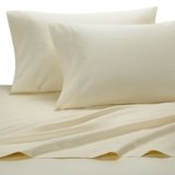 Solid Ivory Percale King Size Sheet Set 100  Egyptian Cotton Deep Pocket 300 Thread count By Sheetsnthings