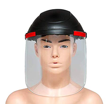 C-20 Extra Thick Full Face Shield by Parcil Distribution. Adjustable Ratchet Headgear, Lightweight, Universal, Anti-Fog Window. ONE YEAR FACTORY GUARANTEE