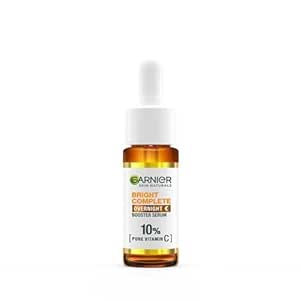 Garnier Bright Complete Night Vitamin C Serum With 10% Pure Vitamin C for Bright Skin, PM Routine Vitamin C Serum Suitable For All Skin Types, 15ml