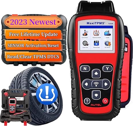 Autel TPMS Programming Tool TS508, 2023 TPMS Relearn and Reset Tool MX Sensor Programming DTCs Check and Remove Quickand Advance Mode Tire Sensor ID Read, Free Lifetime Update Advanced TS408 TS501