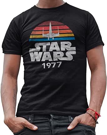 STAR WARS 1977 Logo Rainbow X-Wing Men's Adult T-Shirt