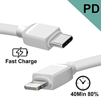 PD Fast Charging USB C to Lightning Cable 3FT/1M USB Type C to Lightning Cable for iPhone X iPhone 8/8Plus/iPad Pro 10.5” with Borrow Electricity Function-Convenient Portable for Travel/Home/Office