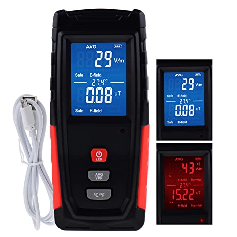 EMF Tester Electromagnetic Radiation Sensor Temperature Detector Measure Indoor Outdoor Meter