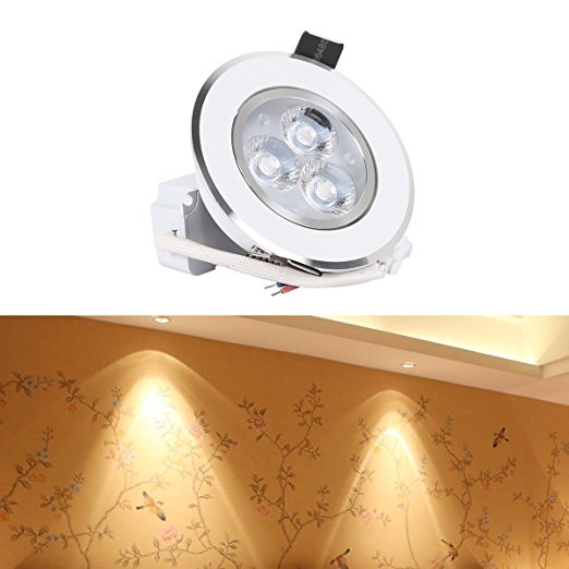 Recessed LED Lighting,TryLight 3W Dimmable 110V 240lm 3000K Warm White LED Downlight,LED Ceiling Light Downlight
