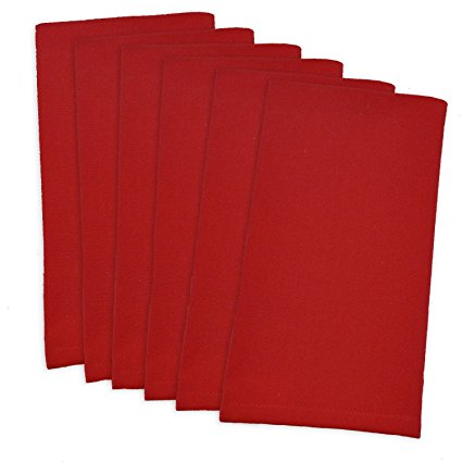 DII 100% Cotton, Oversized Basic Everyday 20x 20" Napkin, Set of 6, Tango Red