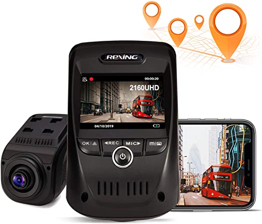 REXING V1 MAX 4K Dash Cam 3840X2160@30fps UHD WiFi GPS Car Dash Camera w/Night Vision, Supercapacitor,170 Degree Wide Angle, Mobile App, Loop Recording, G-Sensor, Parking Monitor, Support up to 256GB