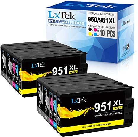 LxTek Compatible Ink Cartridges Replacement for HP 950XL 951XL 950 XL 951 XL to use with OfficeJet PRO 8600 8610 8620 8630 8100 8625 8615 276dw (4 Black,2 Cyan,2 Magenta,2 Yellow,10 Pack) High Yield