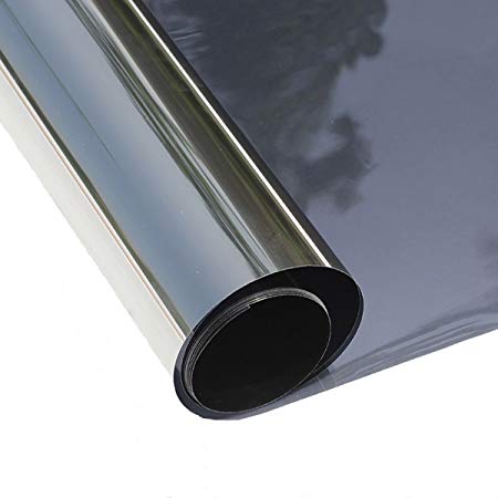 Concus-T Window Tinted Film Heat Control Anti UV One Way Privacy Solar Film Home Office Security Static Cling No Glue Easy to Use, Black 23.62×78.74Inch