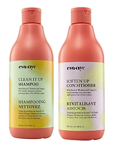 Eva NYC Clean It Up Shampoo & Soften Up Conditioner Set, 16.9 Fl Oz Each