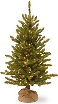 National Tree 4 Foot Kensington Burlap Tree with 150 Clear Lights (KNT3-306-40)