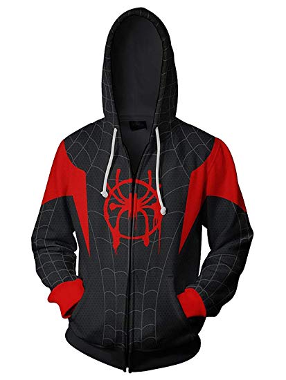 Piezone Unisex Cosplay Hoodies Jackets 3D Superhero Hoodie Costume Zipper