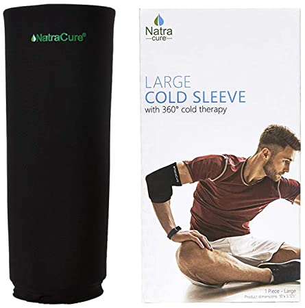 NatraCure Gel Cold Sleeve Wrap - Large Reusable Ice Therapy Sleeve (for Pain and Injuries of Foot, Ankle, Wrist, Arm, Leg, Elbow, Shin, Forearm, Calf) 700-04 RET - Knee Ice Wrap Around Entire Knee