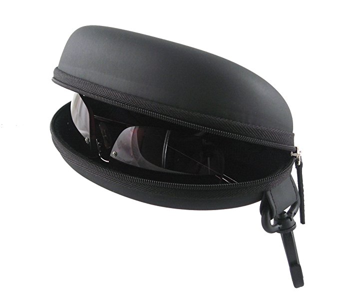 Action Sports Protective Semi Hard Sunglasses / Eyeglasses Case with Zipper, Hook or Belt Loop | 100% | Medium to Large Frames | Many Colors | Many styles | For Men & Women |
