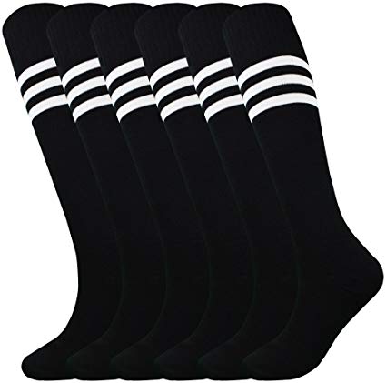 Fitliva Knee Length Striped Unisex Sports Socks Multicolor 3/6/12 Pairs