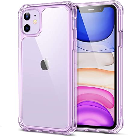 ESR Air Armor Designed for iPhone 11 Case [Shock-Absorbing] [Scratch-Resistant] [Military Grade Protection] Hard PC   Flexible TPU Frame, for The iPhone 11, Transparent Purple