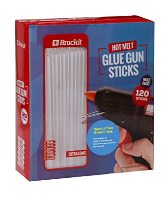 EXTRA LONG Hot Glue Sticks, Gun Refill Pack, 120pcs - 11mm X 255mm - For Use on Larger Hot Melt Craft Guns.