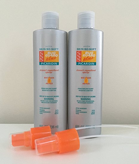 Avon Pack of 2 Skin so Soft Bug Guard Picaridin Pump Spray - 8 Oz. BONUS SIZE