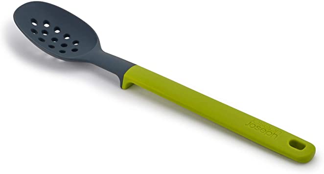 Joseph Joseph Elevate Silicone Slotted Spoon with Integrated Tool Rest, One Size, Gray/Green