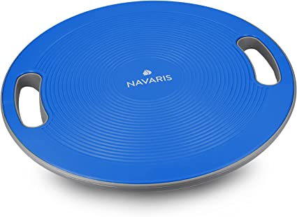 Navaris Balance Board mit Griff - Therapie Kreisel Wackelbrett - Fitness Reha Balance Kraft Training - Sport Board Disc Ø 40cm - Wippbrett Therapiekreisel