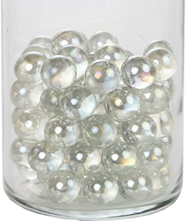 Home-X Decorative Glass Beads, Vase Filler Beads. Round (1 lb Bag) (vase not Included)