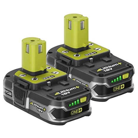 Ryobi P109 18-Volt Lithium-Ion Compact Batteries (Two Pack of P107)