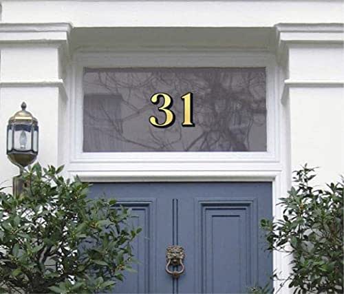 Personalised Gold House Door Number Fanlight Sticker, Traditional House Number, Victorian House Door Number Decal for Window, Housewarming Gift