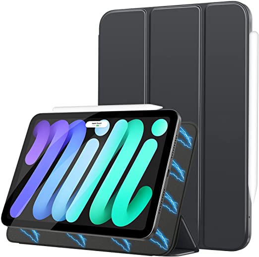 MoKo Case Fit New iPad Mini 6, iPad Mini 6th Generation Case 2021, Magnetic Smart Folio Case Slim Lightweight Protective Shell Stand Fit iPad Mini 6 8.3-inch, Auto Wake/Sleep Space Gray