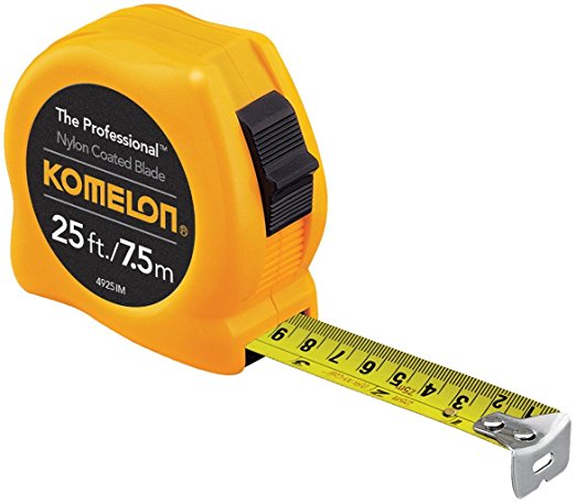Komelon 4925IM The Professional Metric Scale Power Tape, 25-Foot Inch, Yellow
