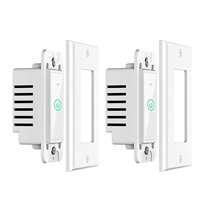 meross Wi-Fi Smart Light Switch, Compatible with Alexa and Google Home, Fit for US&CA, Remote Control with Timing Function, No Hub Needed-Upgrade Version, 2 Pack