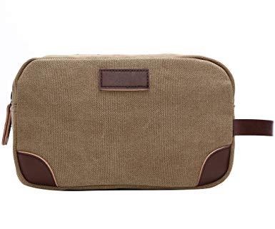 Vercord Men's Travel Toiletry Organizer Bag Canvas Shaving Sponge Dopp Kit TSA Approved 3 Styles