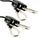 Apollo Horticulture GLRP18 Pair of 18 Adjustable Grow Light Rope Hanger w Improved Metal Internal Gears