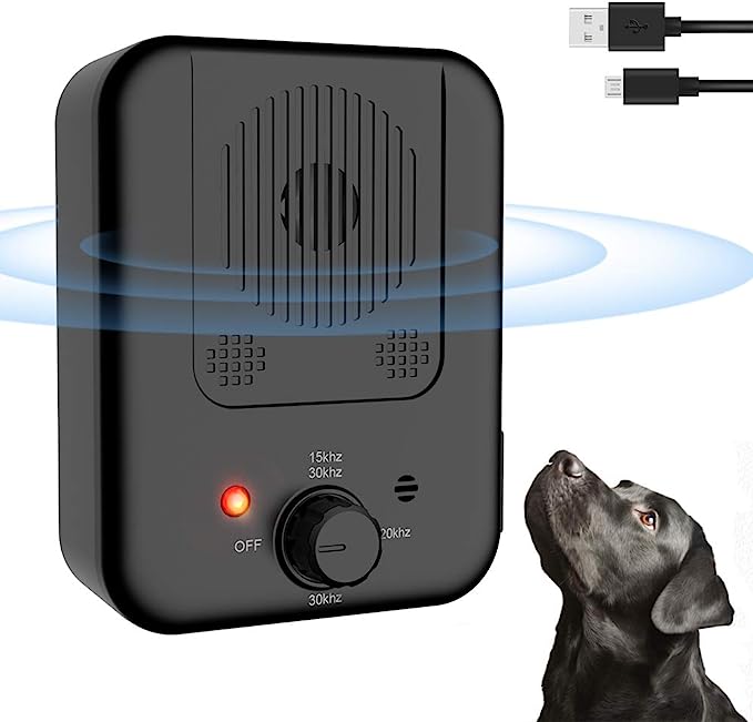 Anti Barking Device, Dog Barking Deterrent Devices with 3 Adjustable Modes, Rechargeable Stop Dog Barking Device Control Dog Bark, Safe Effective Dogs Bark Deterrent for Small Medium Large Dogs