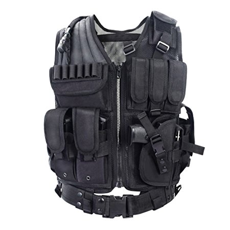 Yakeda Tactical CS Field Vest Outdoor Ultra-light Breathable Combat Training Vest Adjustable For Adults 600D Encryption Polyester-VT-1063