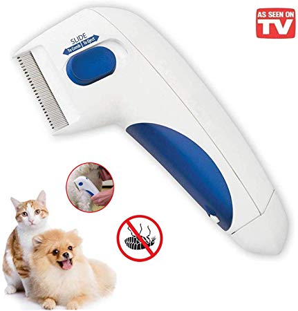 GNNMOY Flea Comb for Pets - Head Lice Removal Pet Cleaning As Seen On TV Electronic Comb for Dogs and Cats, Silent kills The Flea (No Batteries)