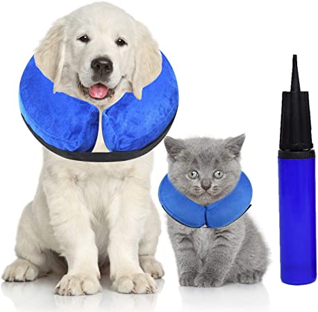 Dog Collar,Inflatable Dog Recovery Collars Cones,Pet Inflatable Collar for After Surgery,Soft Protective Neck Collar,Prevent Pet from Biting & Scratching,Adjustable Thick Strap