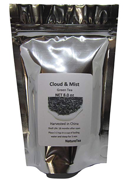 Green Tea - Cloud and Mist Premium Loose Leaf Green Tea by Nature Tea (8 oz)