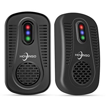 Hovinso Bug Repellent - Electronic Ultrasonic Pest Repeller Plug in - Mosquito Repellent, Pest Control for Roach, Mice, Spider, Ant, Rodent, Bedbugs(Black-2pack) (Black)
