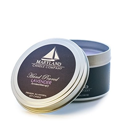 Maryland Candle Company All Natural Soy Wax Aromatherapy Scented Candle, Lavender, 5.4oz