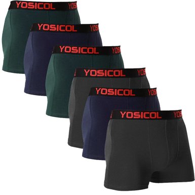 Men's Seamless Comfort Soft Cotton Boxer Brief 6-pcs Set,Three Colors