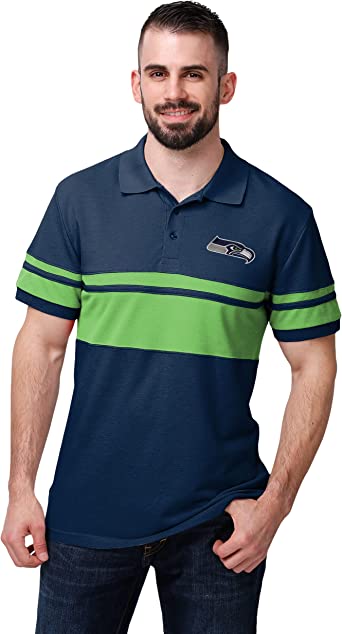 FOCO NFL Team Logo Polo Short Sleeve Shirt