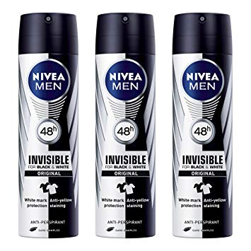 X 3 Nivea MEN Deodorant Invisible for Black and White Power Spray Anti Perspirant Spray 150ml-