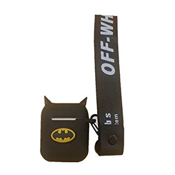 for Airpods Charging Case Silicone Shock Dust-Proof Proof Protective Case Batman Cute case and Hanging Strap - Soft Silicone Headphone Case Earphone Accessories Protective Wireless Bluetooth Cover