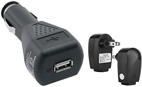 eForCity 2X WALL   CAR USB CHARGER Compatible With iPad Mini 3 / iPad Air 2 / ARCHOS 404 504 604 704 WiFi