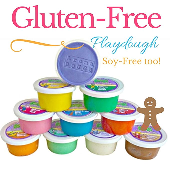 Aroma Dough Aromatherapy Dough - Organic, Non-Toxic, Soy-Free, Gluten Free Play Dough for Kids - All Natural Aromas! - Sensory Playdough 10 Pack - Valentines Gifts for Kids Great for Easter Baskets