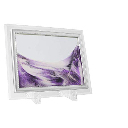 Coitak Sandscape, Dynamic Sand Picture, Moving Desktop Art, Sand in Motion, Medium Size 7x9"(purple)