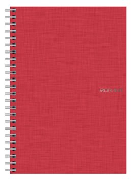 EcoQua Spiralbound Grid Notebook - Raspberry 70 Page Notebook - 5.8"x8.25"