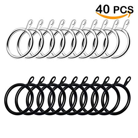 Awpeye 40 pcs 1.18-inch Inner Diameter Metal Curtain Rings Eyelets