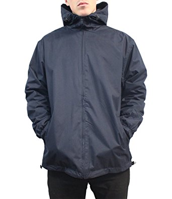Maxxsell Mens Reversible Fleece Lined Hooded Windbreaker Rain Jacket